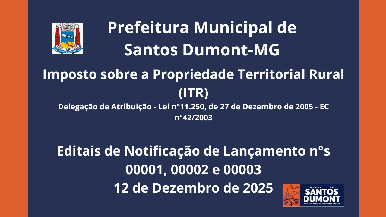 Editais de Notificação de Lançamento N°s 00001, 00002 E 00003