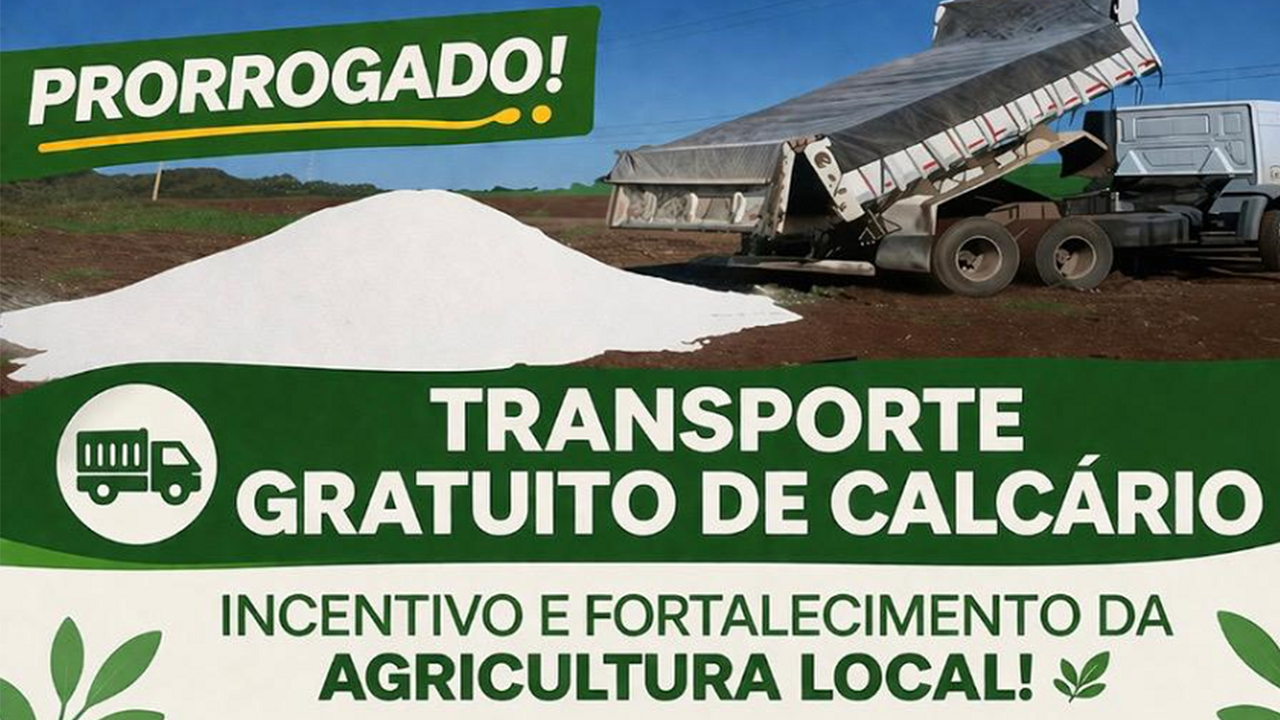 Sec. Agricultura prorroga data de inscrições para transporte de calcário