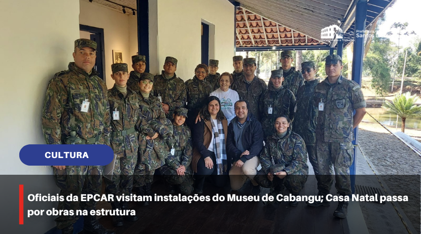 Oficiais da EPCAR visitam instalações do Museu de Cabangu; Casa Natal passa por obras na estrutura