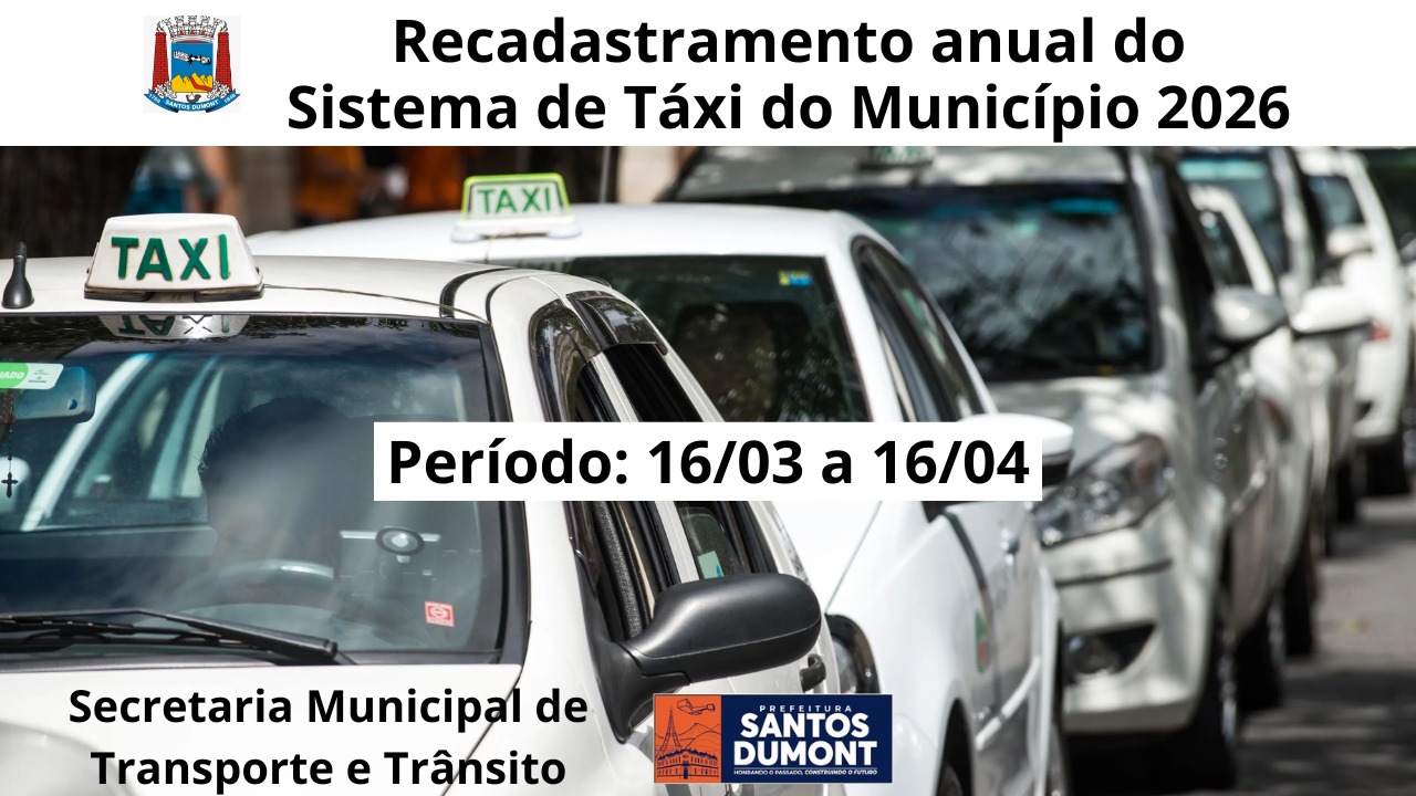 Recadastramento anual dos permissionários do serviço de táxi 2026