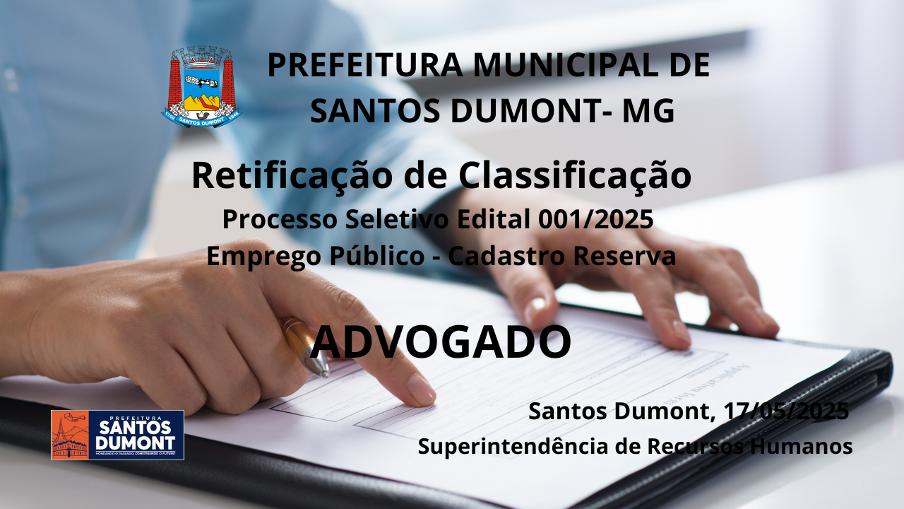 RETIFICAÇÃO DE CLASSIFICAÇÃO - ADVOGADO