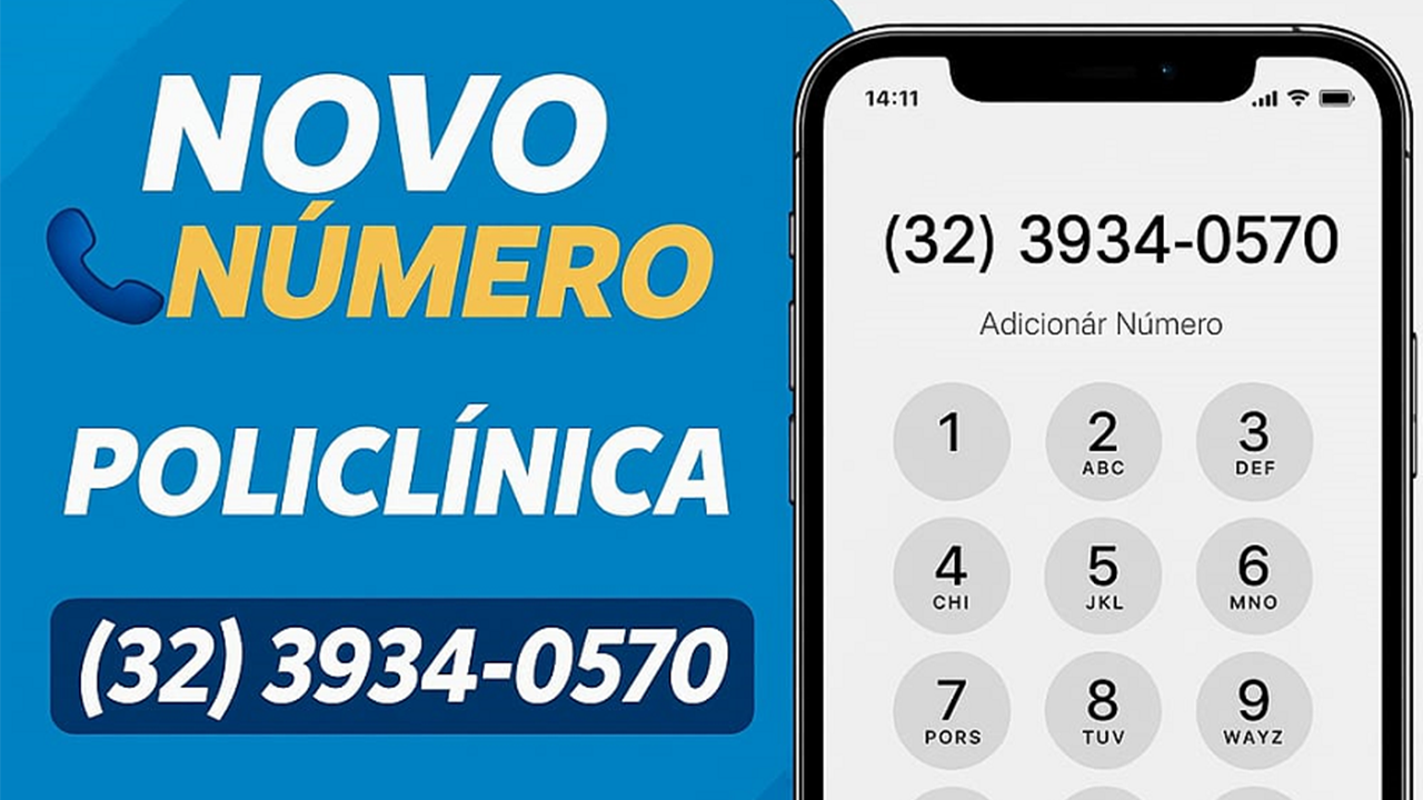 A Policlínica tem novo número de telefone para atendimento ao usuário: 32 3934-0570