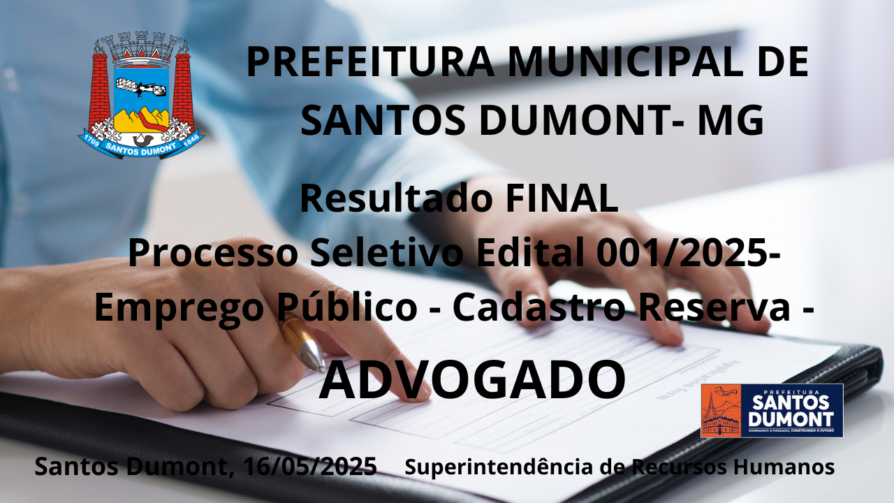 RESULTADO FINAL Processo Seletivo - EDITAL 001/2025 Contratação Temporária