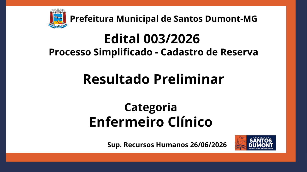 Edital 003/2026 Reusltado Preliminar