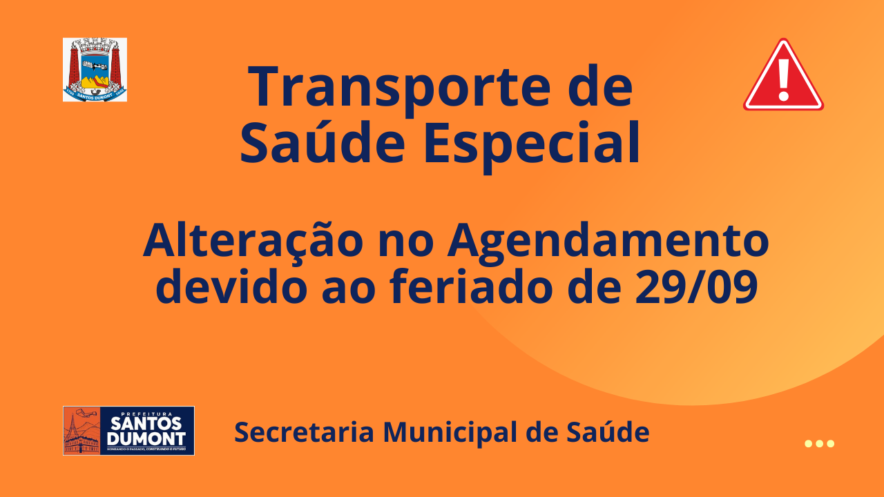 Transporte de saúde Especial agendamento até amanhã às 14h