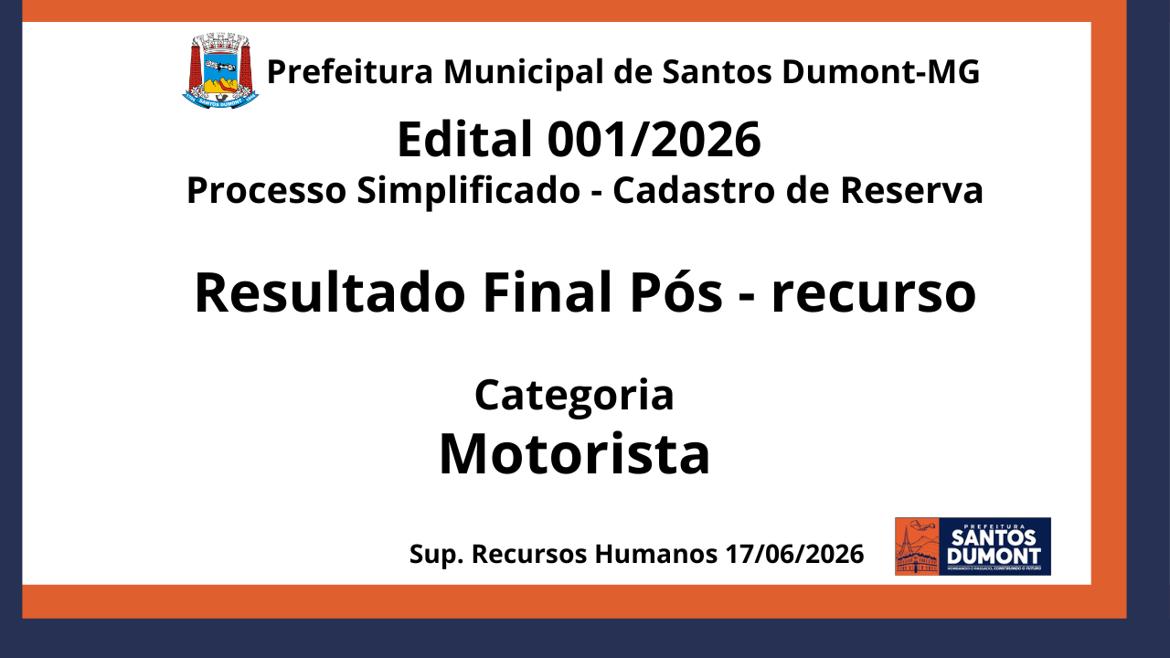 Edital 001/2026 Resultado Pós - recurso
