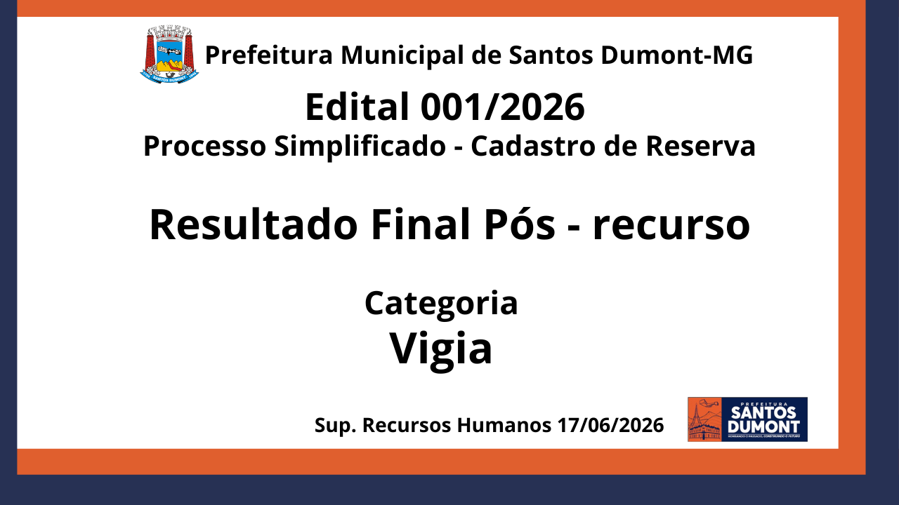 Edital 001/2026 Resultado Pós - recurso