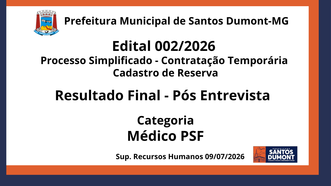Edital 002/2026 Processo Seletivo - contratação temporária - emprego público - cadastro de reserva