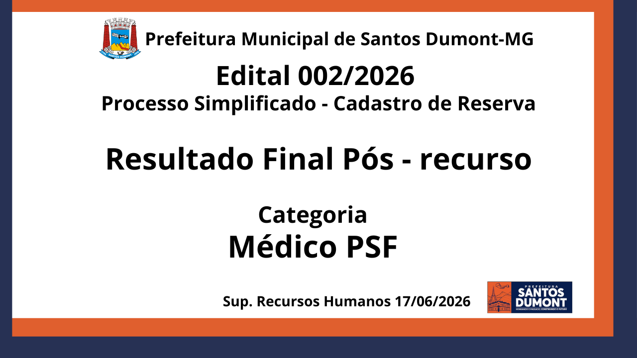 Edital 002/2026 Resultado Pós - recurso