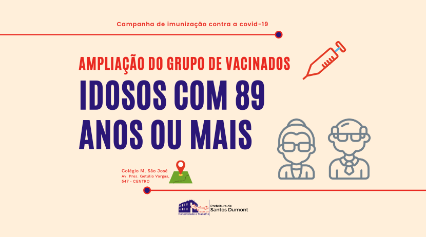 Santos Dumont amplia público alvo da vacinação contra a Covid-19