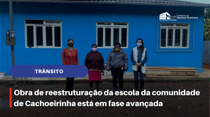 Obra de reestruturação da escola da comunidade de Cachoeirinha está em fase avançada