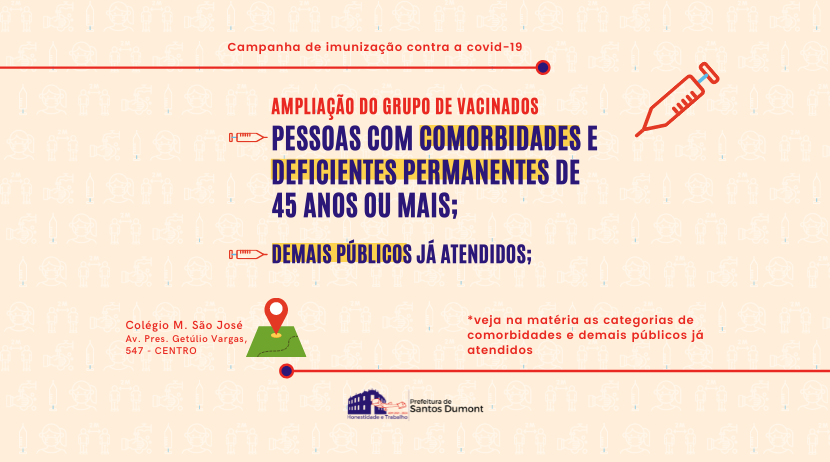 Vacinação de pessoas com comorbidades é ampliada