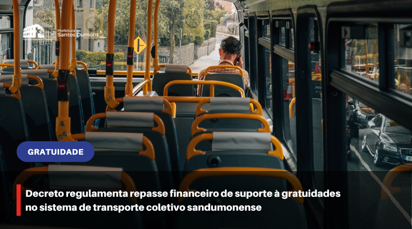 Decreto regulamenta repasse financeiro de suporte à gratuidades no sistema de transporte coletivo sandumonense. 
