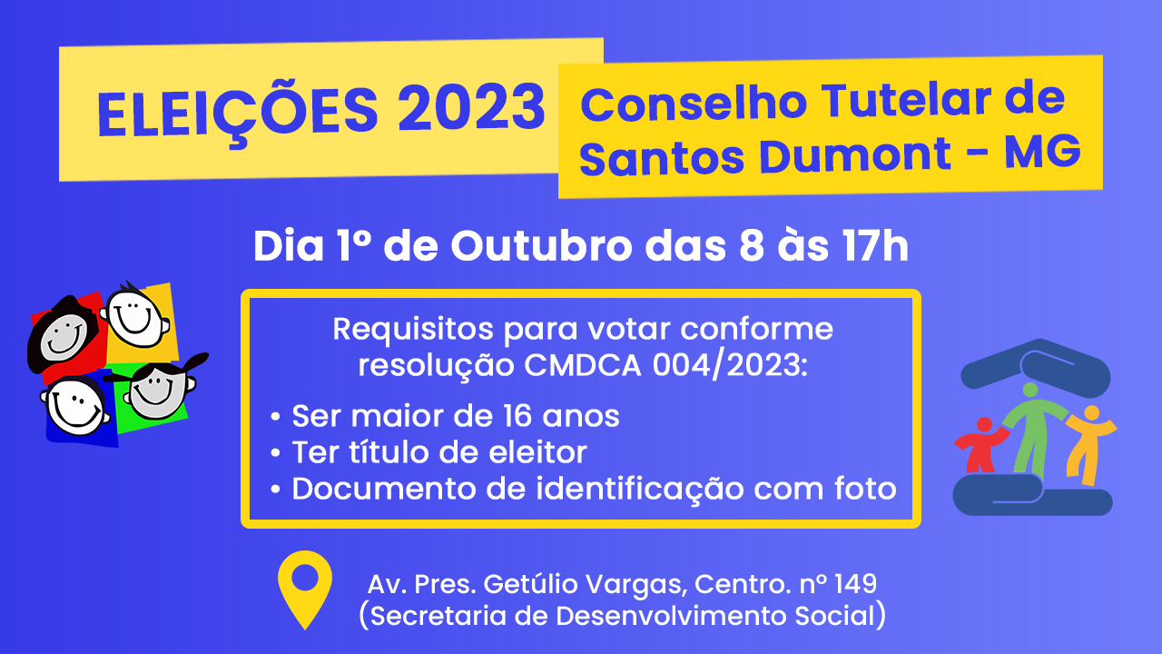 Participe da eleição do Conselho Tutelar no dia 01/10/2023