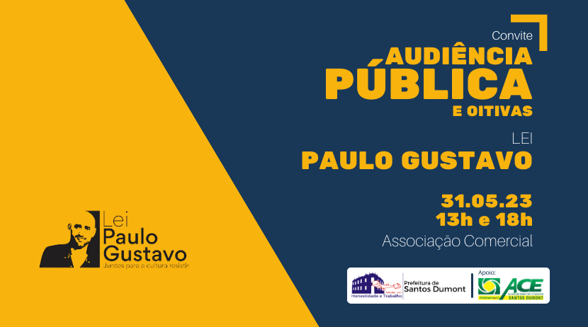 Convite para Audiência Pública e Oitiva da Lei Paulo Gustavo