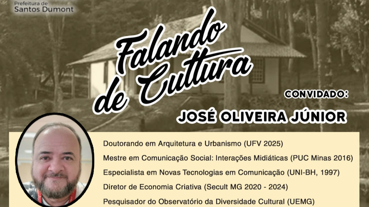 A Secretaria Municipal de Educação, através do Dep. Cultura, convida para a palestra: Falando de Cultura