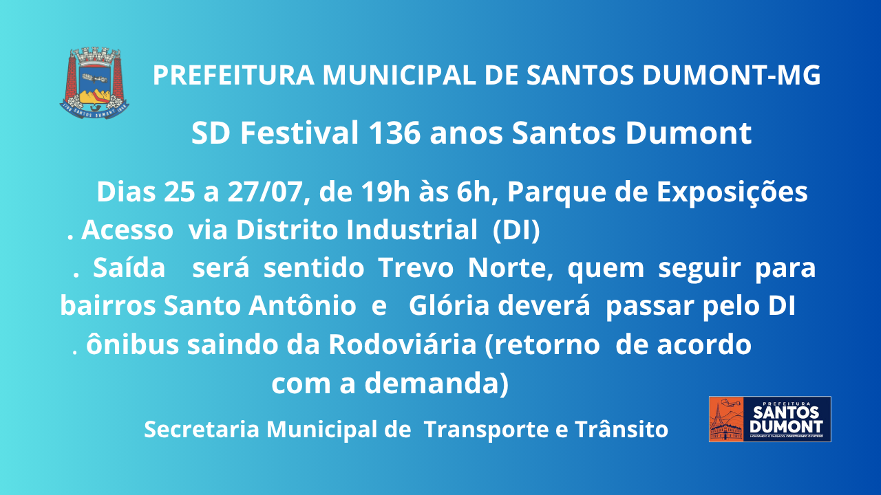 SD  Festival comemora aniversário 136 anos de criação do município de Santos Dumont