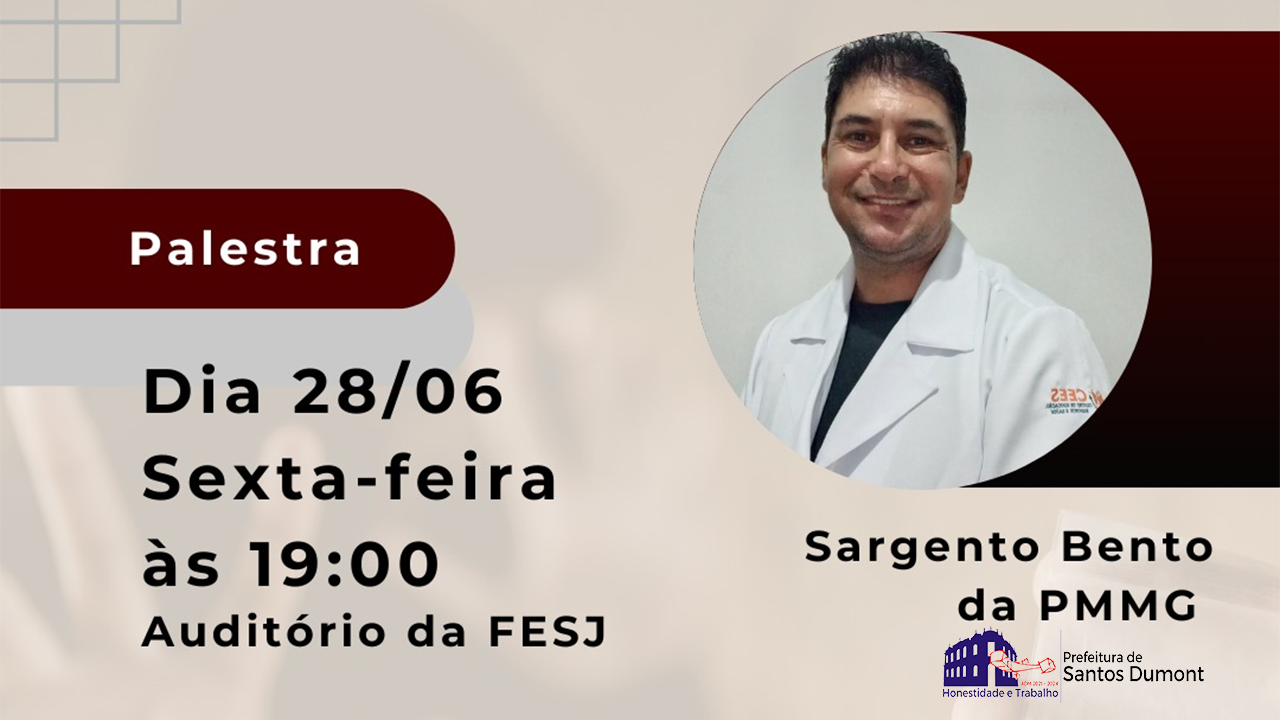 Palestra Combate às Drogas, dia 28/06, às 19h,  no Auditório da FESJ