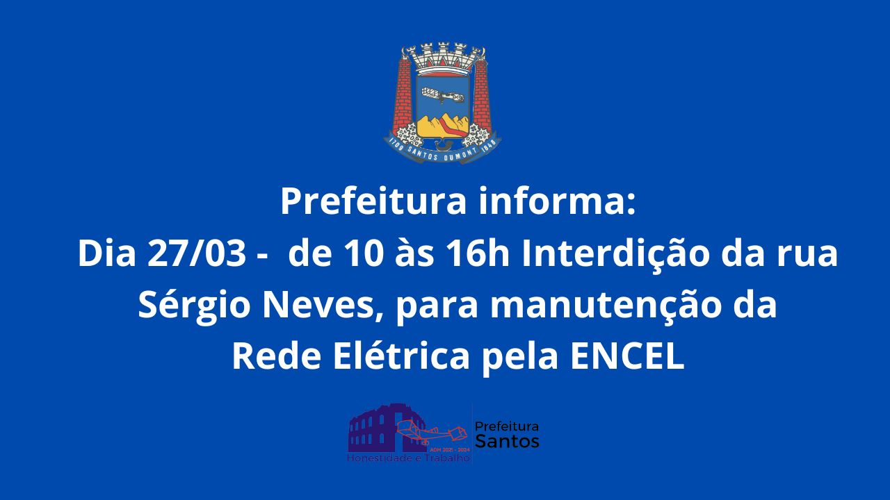 Dia 27/03  das 10 às 16horas  Rua Sérgio Neves