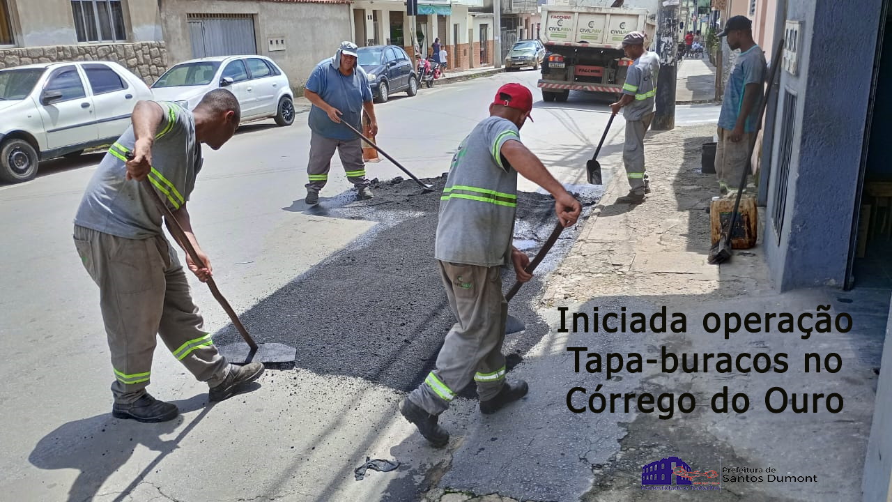 Prefeitura inicia operação Tapa-Buracos no bairro Córrego do Ouro