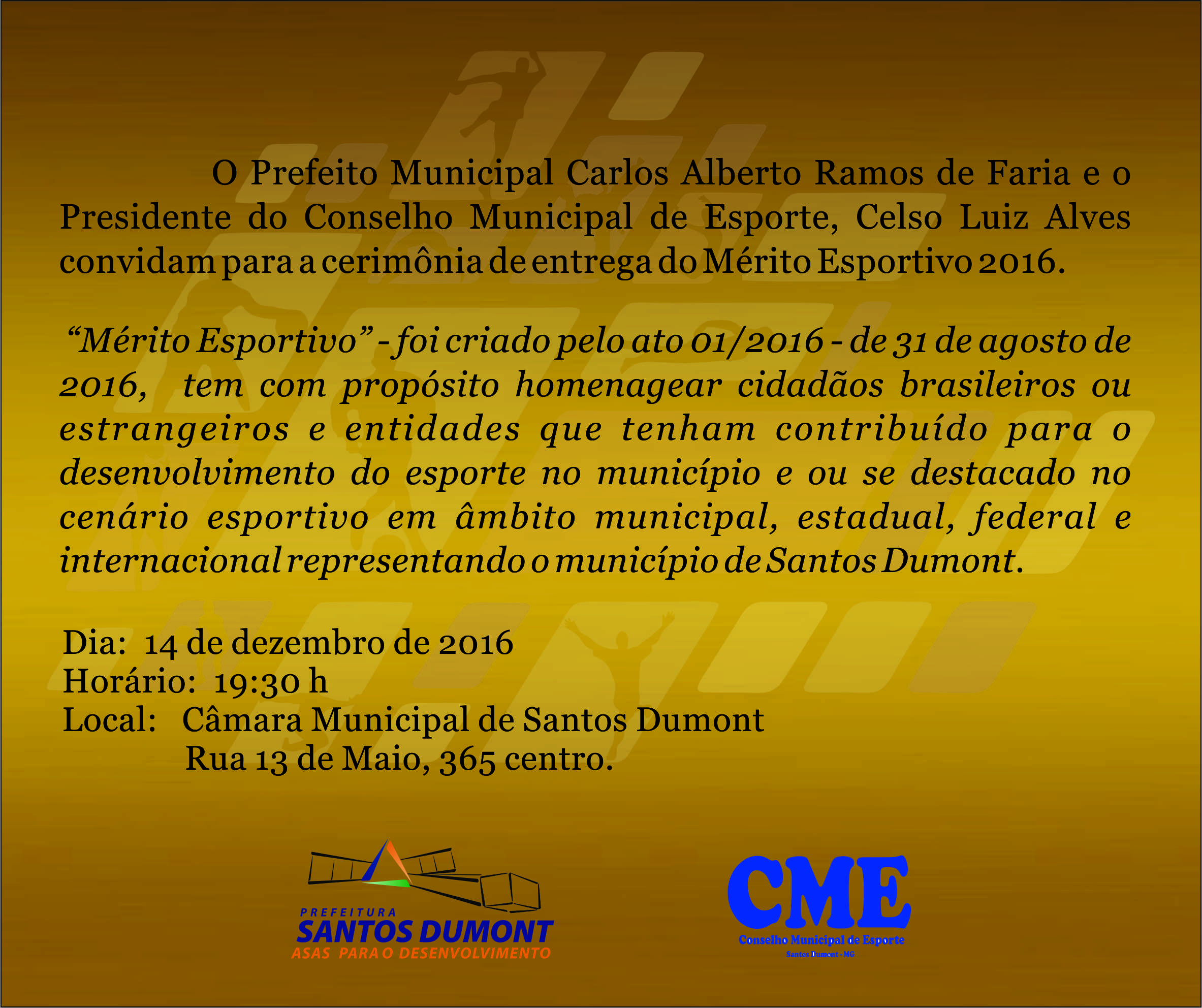 Conselho Municipal de Esporte divulga os nomes dos agraciados com o